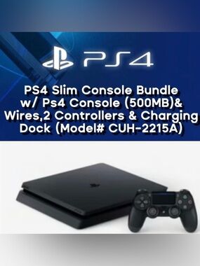 Sony - PlayStation 4 Slim Console Bundle – 500GB (w/cables & wireless charger)
